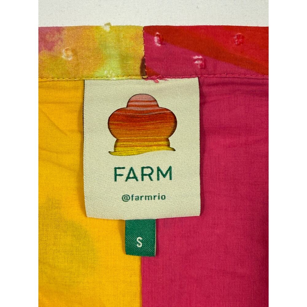 Anthropologie Farm Rio Garden Mix Print Wrap Skirt S Yellow Pears Pink Peppers  - Picture 2 of 10